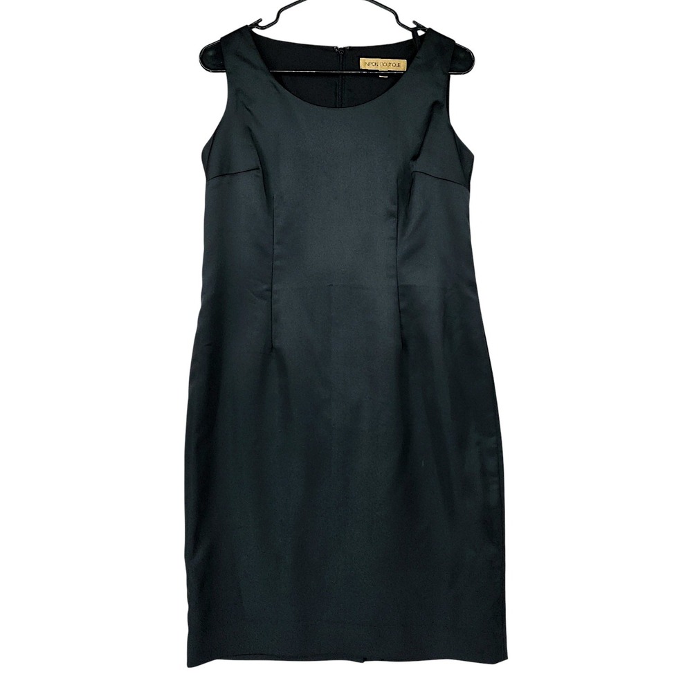 Vtg Nipon‎ Boutique Sheath Dress 6 Women Black Sleeveless Scoop Neck LBD Gothic